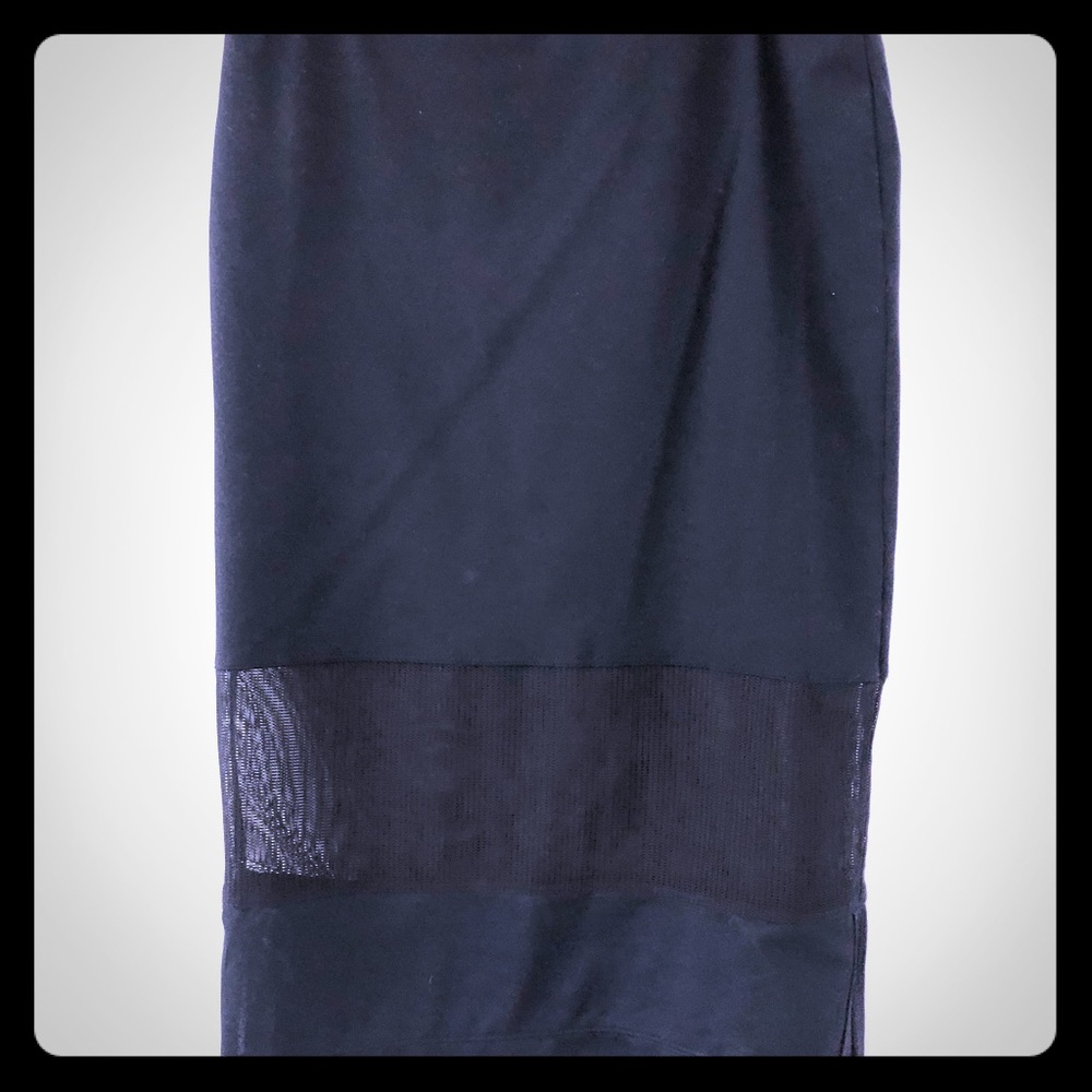 Pencil skirt with mesh panel